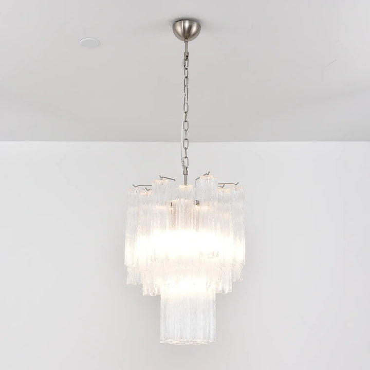 Star-Shaped Addis Ribbed Glass Chandelier