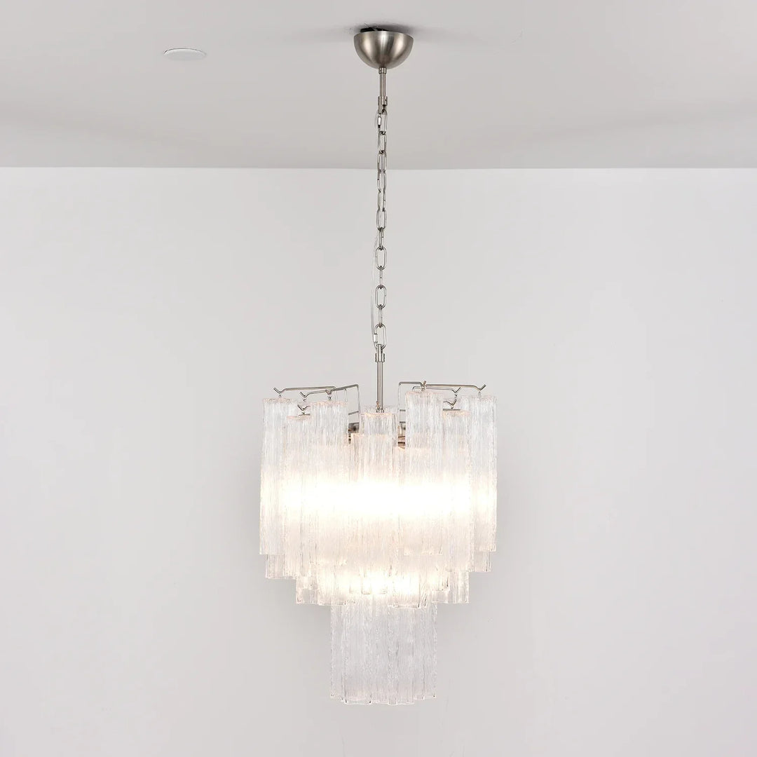 Star-Shaped Addis Ribbed Glass Chandelier