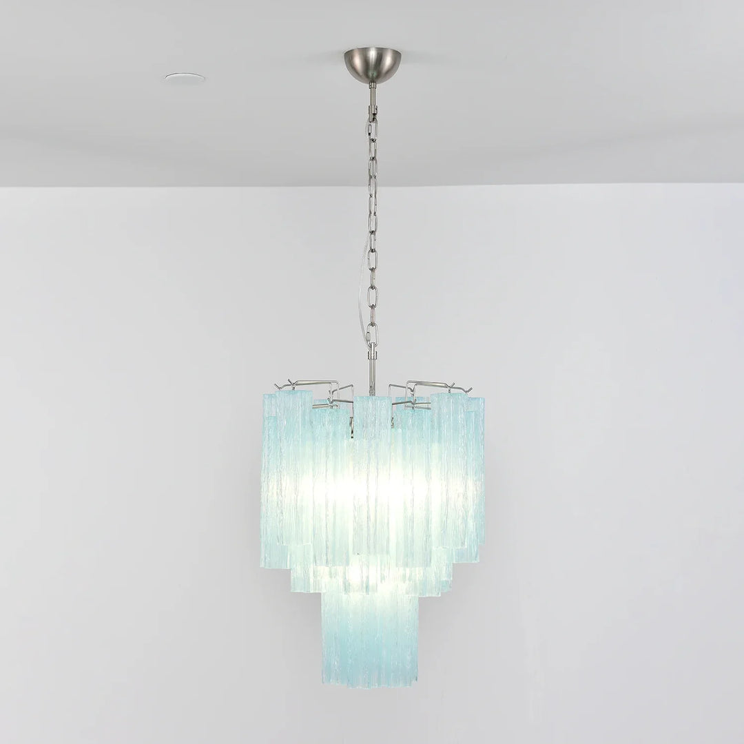 Star-Shaped Addis Ribbed Glass Chandelier