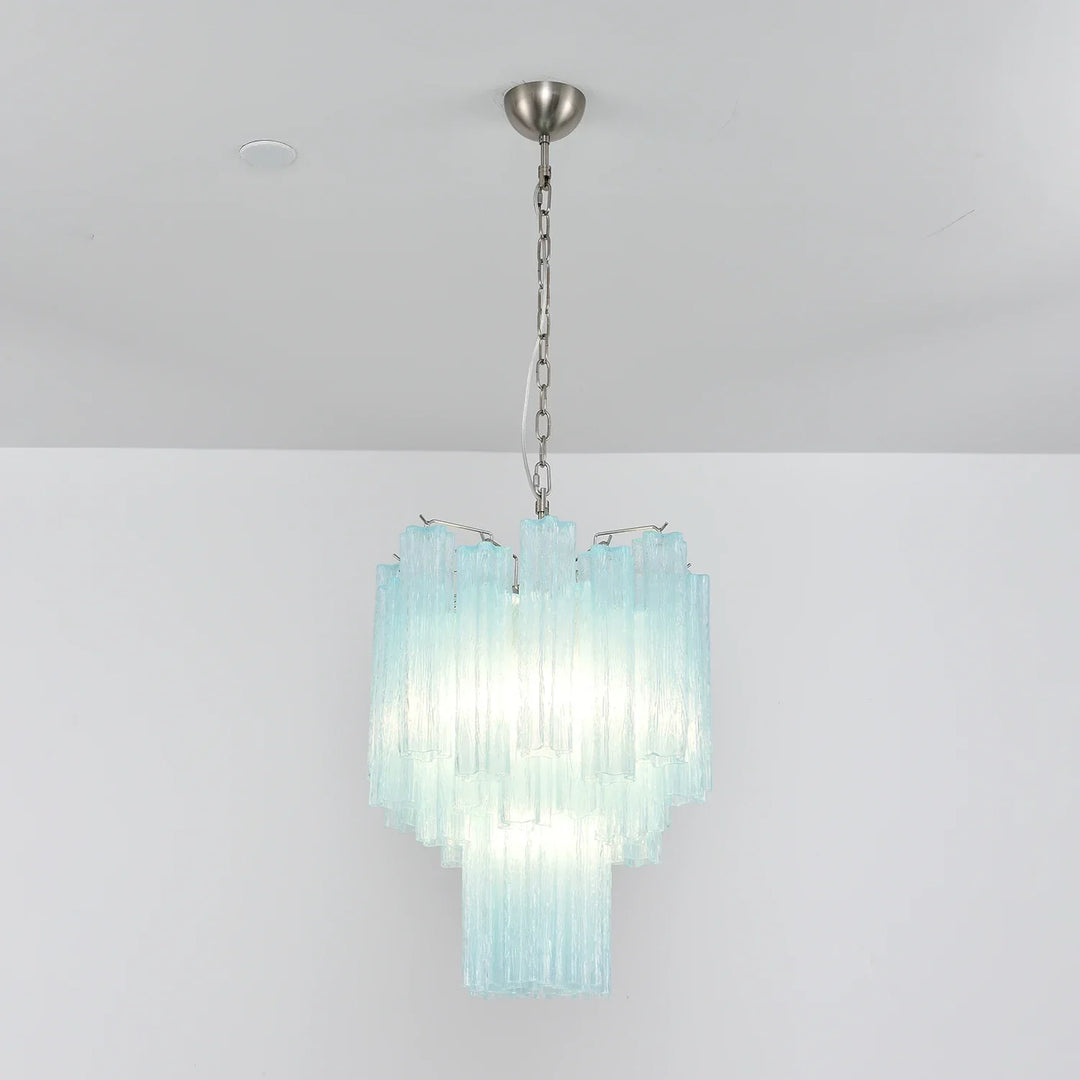 Star-Shaped Addis Ribbed Glass Chandelier