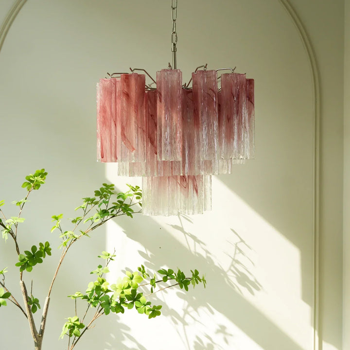 Star-Shaped Addis Ribbed Glass Chandelier