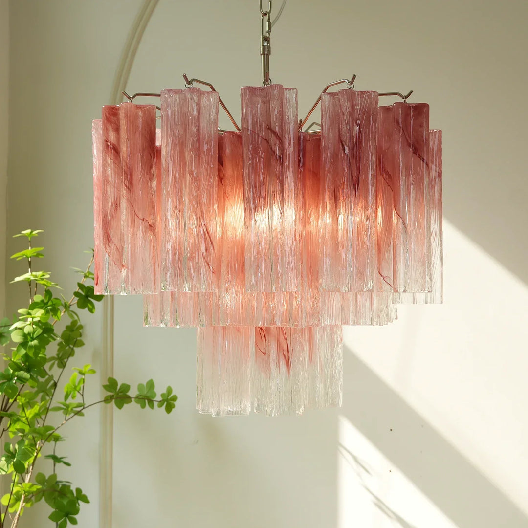 Star-Shaped Addis Ribbed Glass Chandelier