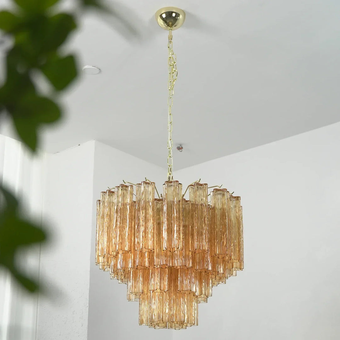 Star-Shaped Addis Ribbed Glass Chandelier
