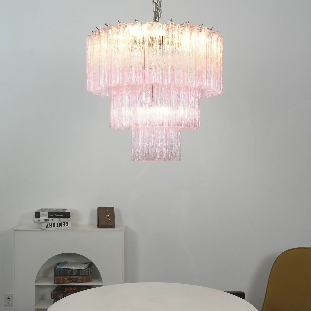 Star-Shaped Addis Ribbed Glass Chandelier