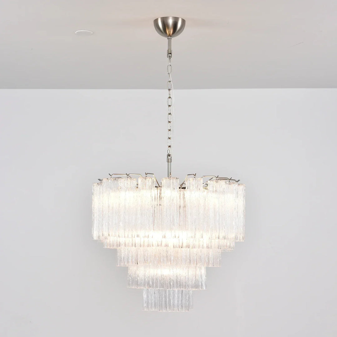 Star-Shaped Addis Ribbed Glass Chandelier