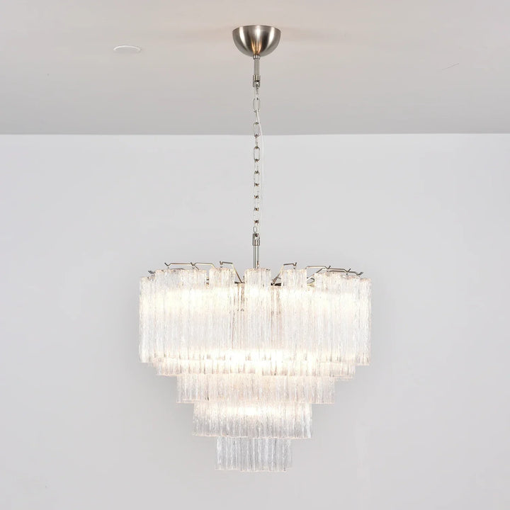 Star-Shaped Addis Ribbed Glass Chandelier