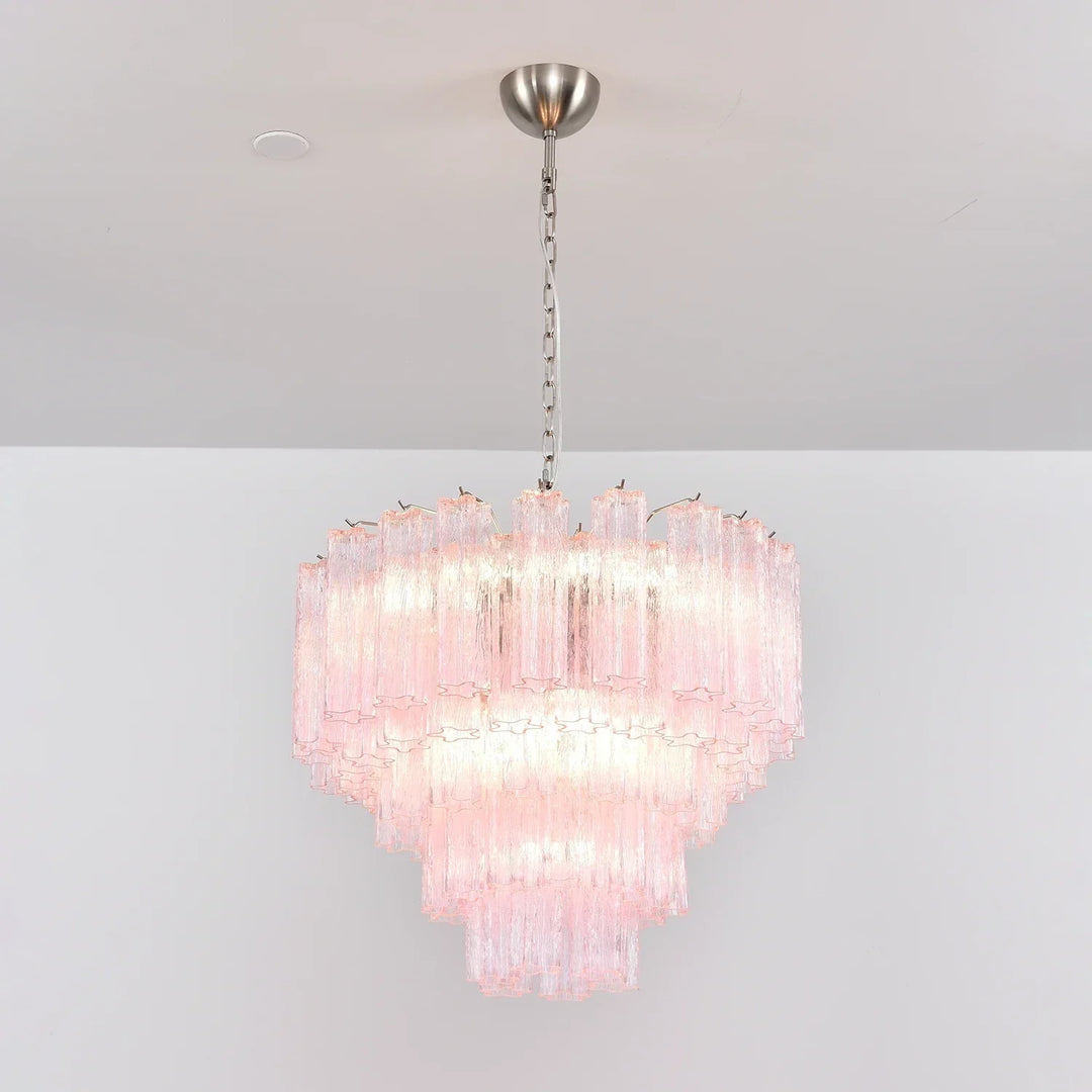 Star-Shaped Addis Ribbed Glass Chandelier