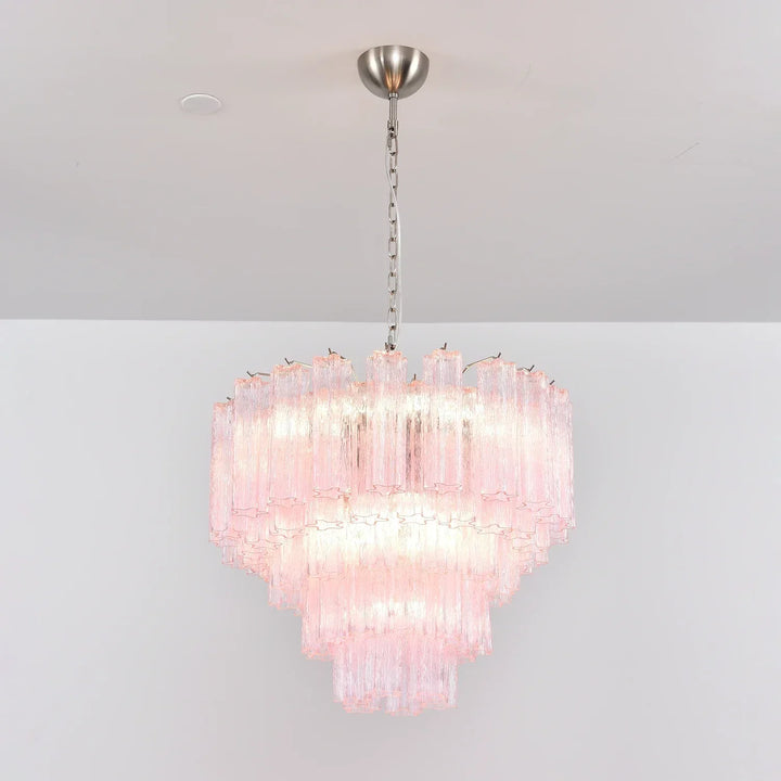Star-Shaped Addis Ribbed Glass Chandelier