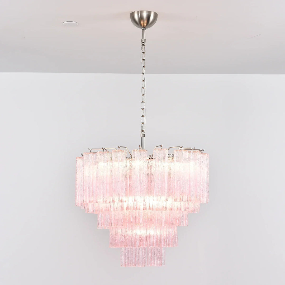 Star-Shaped Addis Ribbed Glass Chandelier