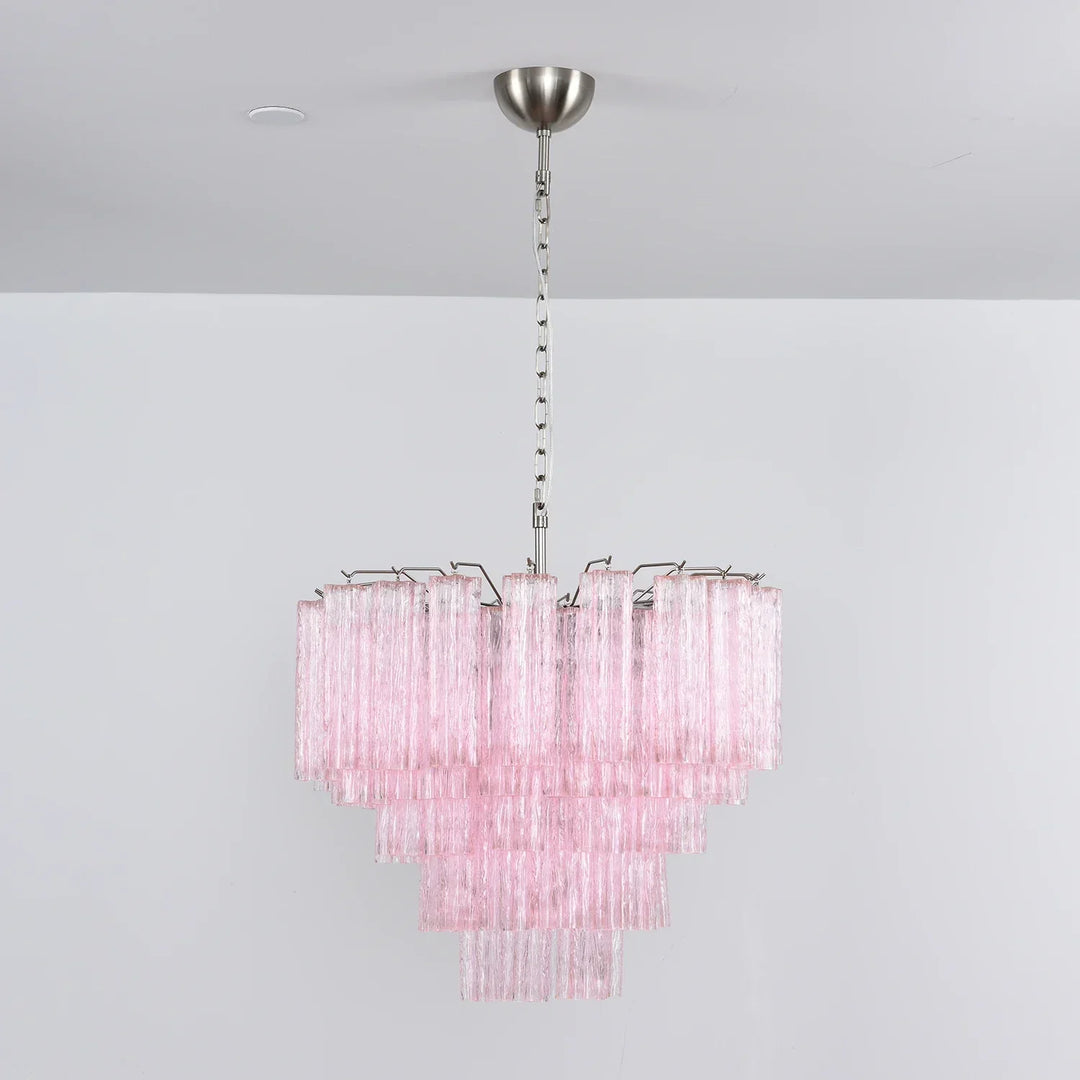 Star-Shaped Addis Ribbed Glass Chandelier