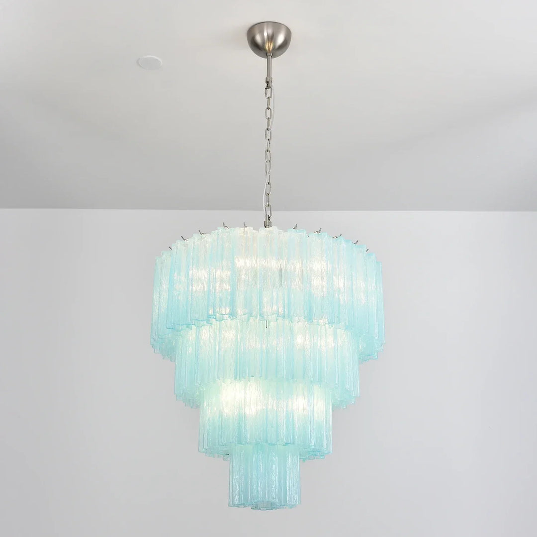 Star-Shaped Addis Ribbed Glass Chandelier