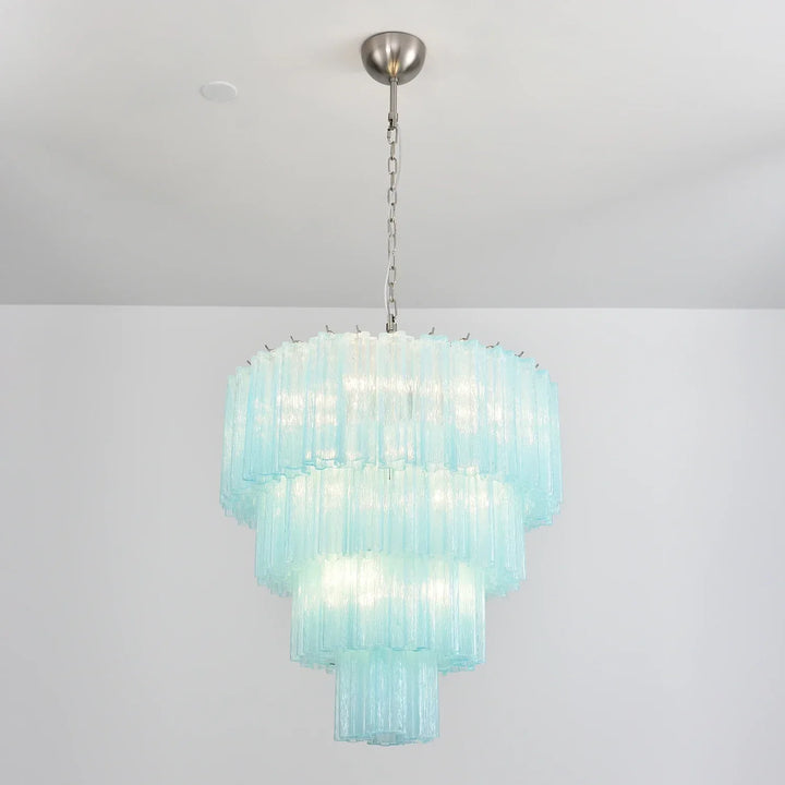 Star-Shaped Addis Ribbed Glass Chandelier