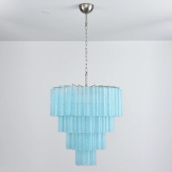 Star-Shaped Addis Ribbed Glass Chandelier