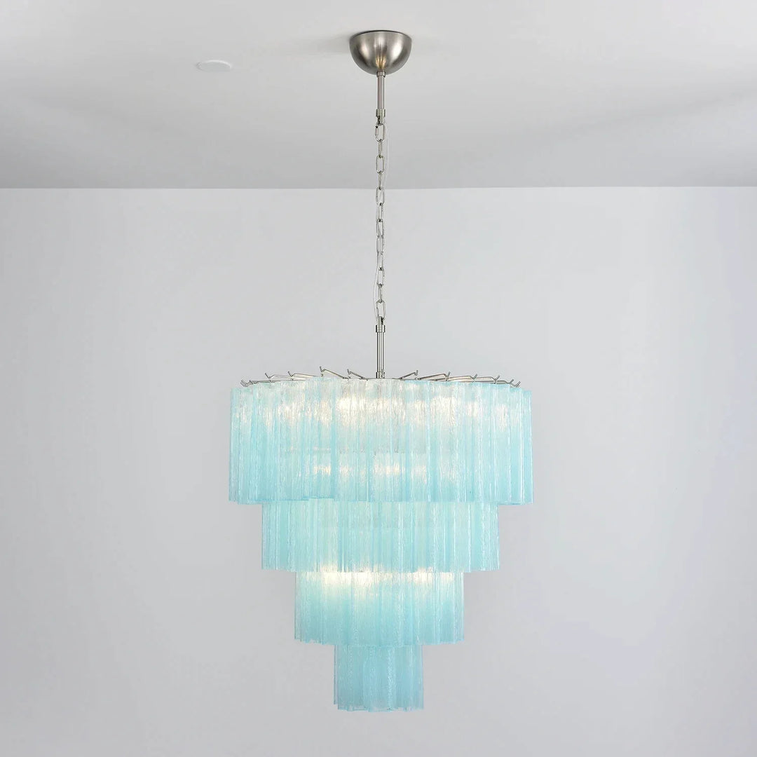 Star-Shaped Addis Ribbed Glass Chandelier