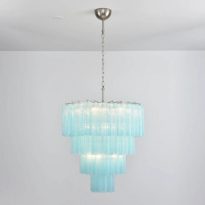 Star-Shaped Addis Ribbed Glass Chandelier