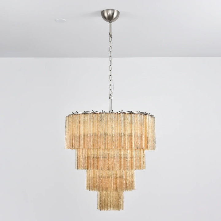 Star-Shaped Addis Ribbed Glass Chandelier
