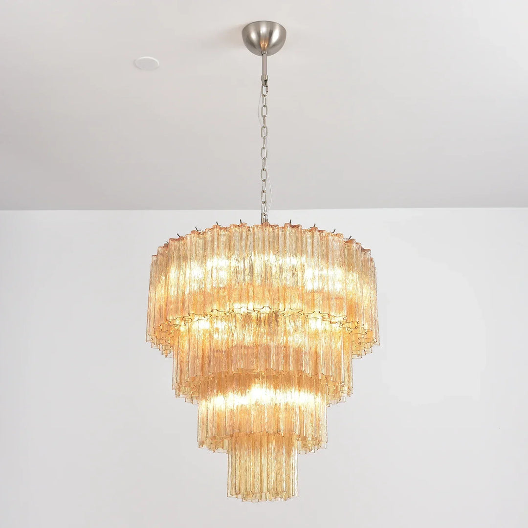 Star-Shaped Addis Ribbed Glass Chandelier