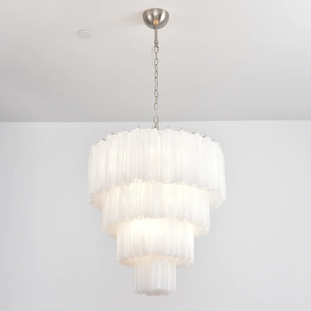 Star-Shaped Addis Ribbed Glass Chandelier