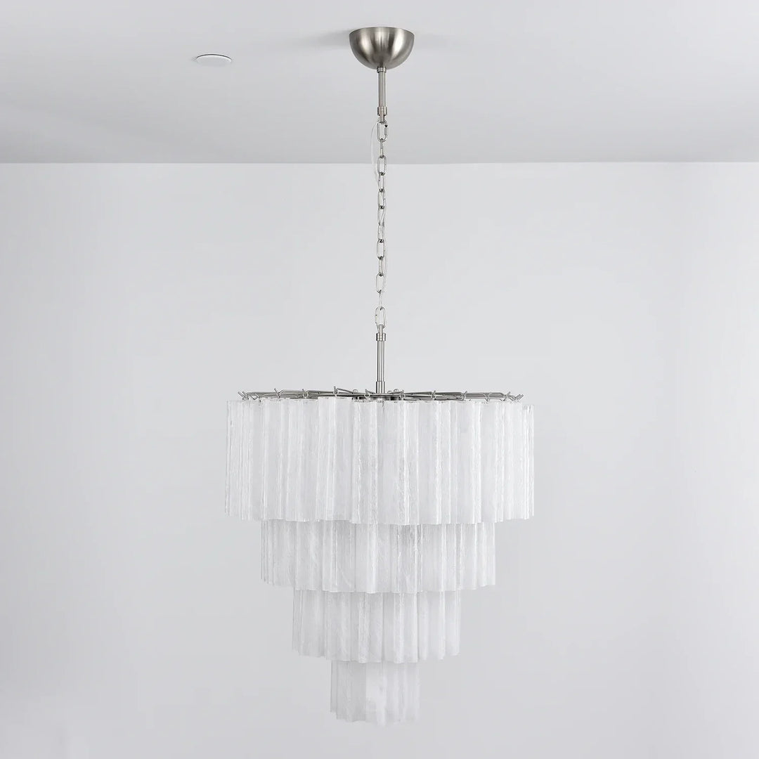 Star-Shaped Addis Ribbed Glass Chandelier