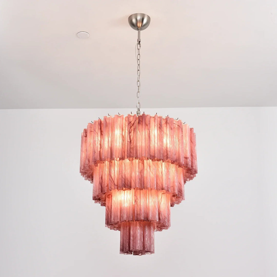 Star-Shaped Addis Ribbed Glass Chandelier
