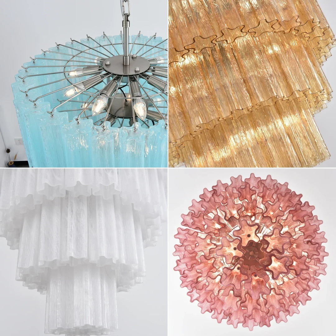 Star-Shaped Addis Ribbed Glass Chandelier