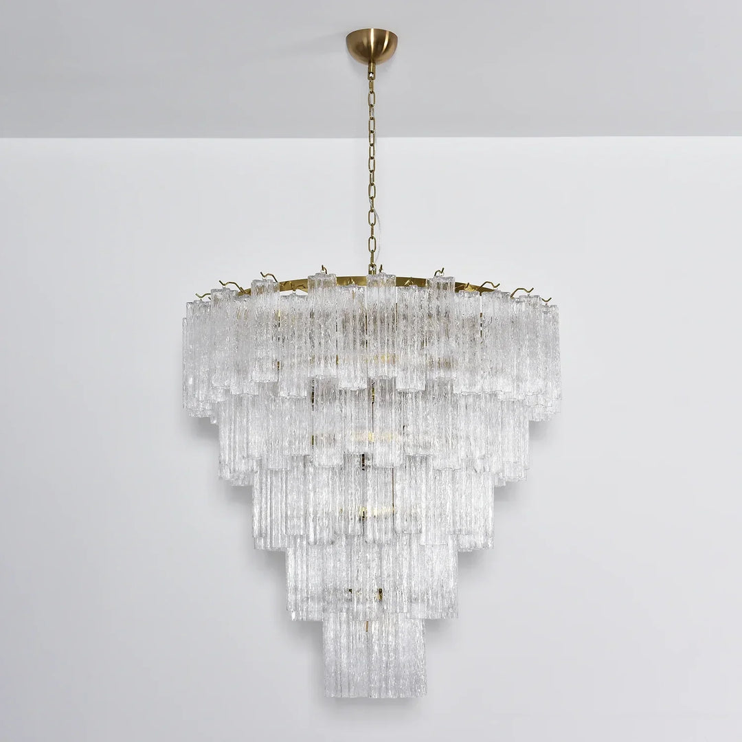 Star-Shaped Addis Ribbed Glass Chandelier