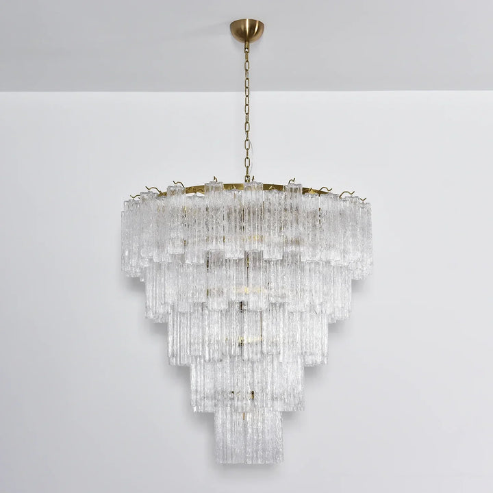 Star-Shaped Addis Ribbed Glass Chandelier
