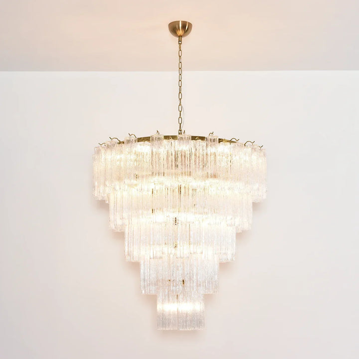 Star-Shaped Addis Ribbed Glass Chandelier