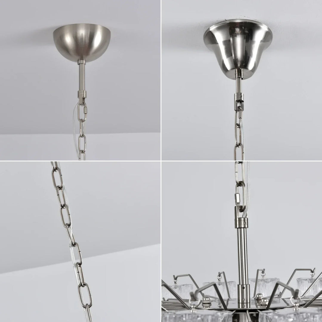 Star-Shaped Addis Ribbed Glass Chandelier