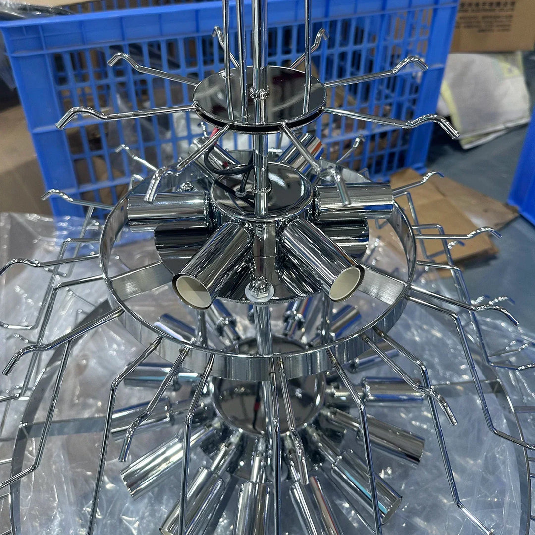 Star-Shaped Addis Ribbed Glass Chandelier