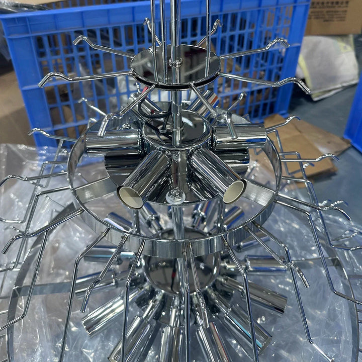 Star-Shaped Addis Ribbed Glass Chandelier