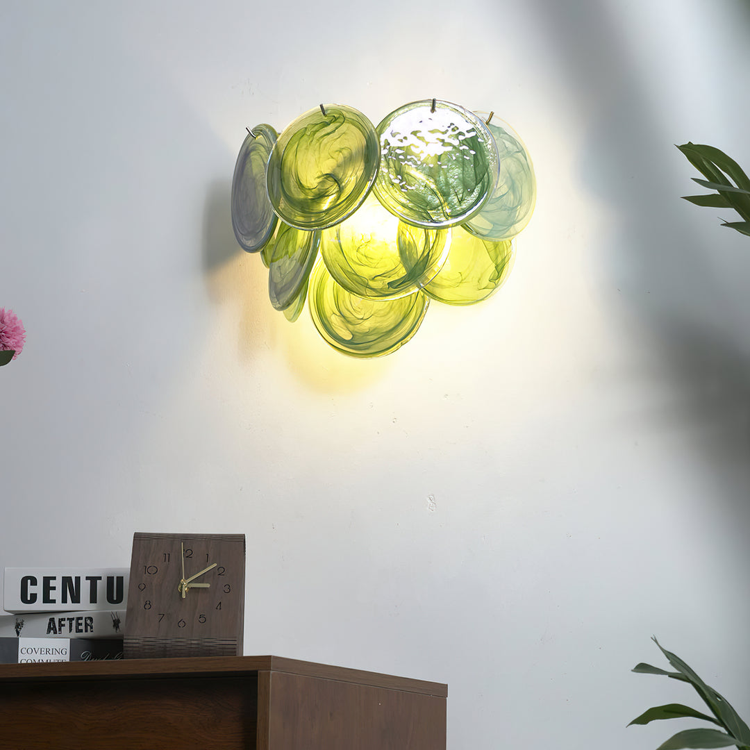 Tiered Murano Glass  Wall Lamp