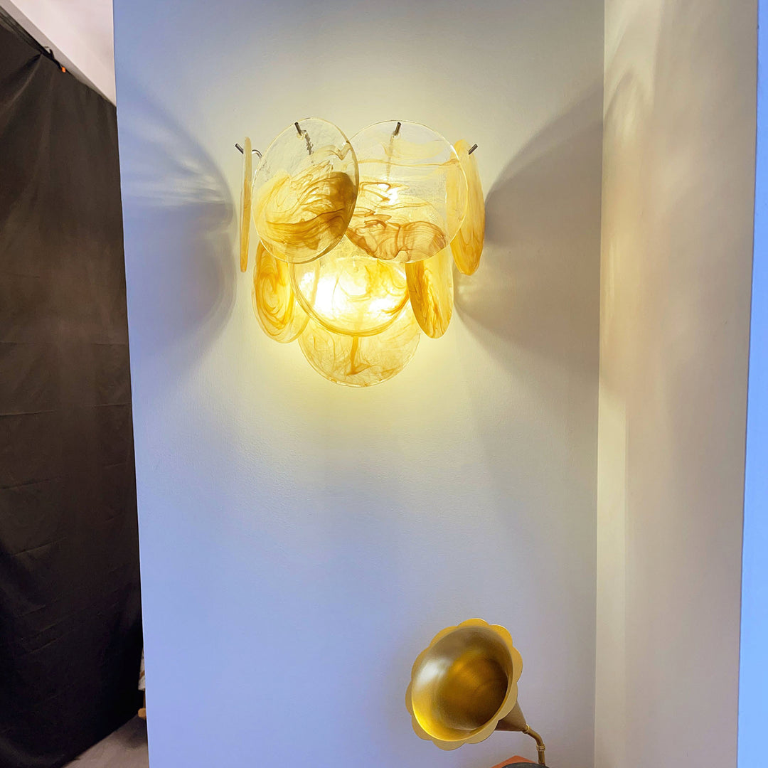 Tiered Murano Glass  Wall Lamp