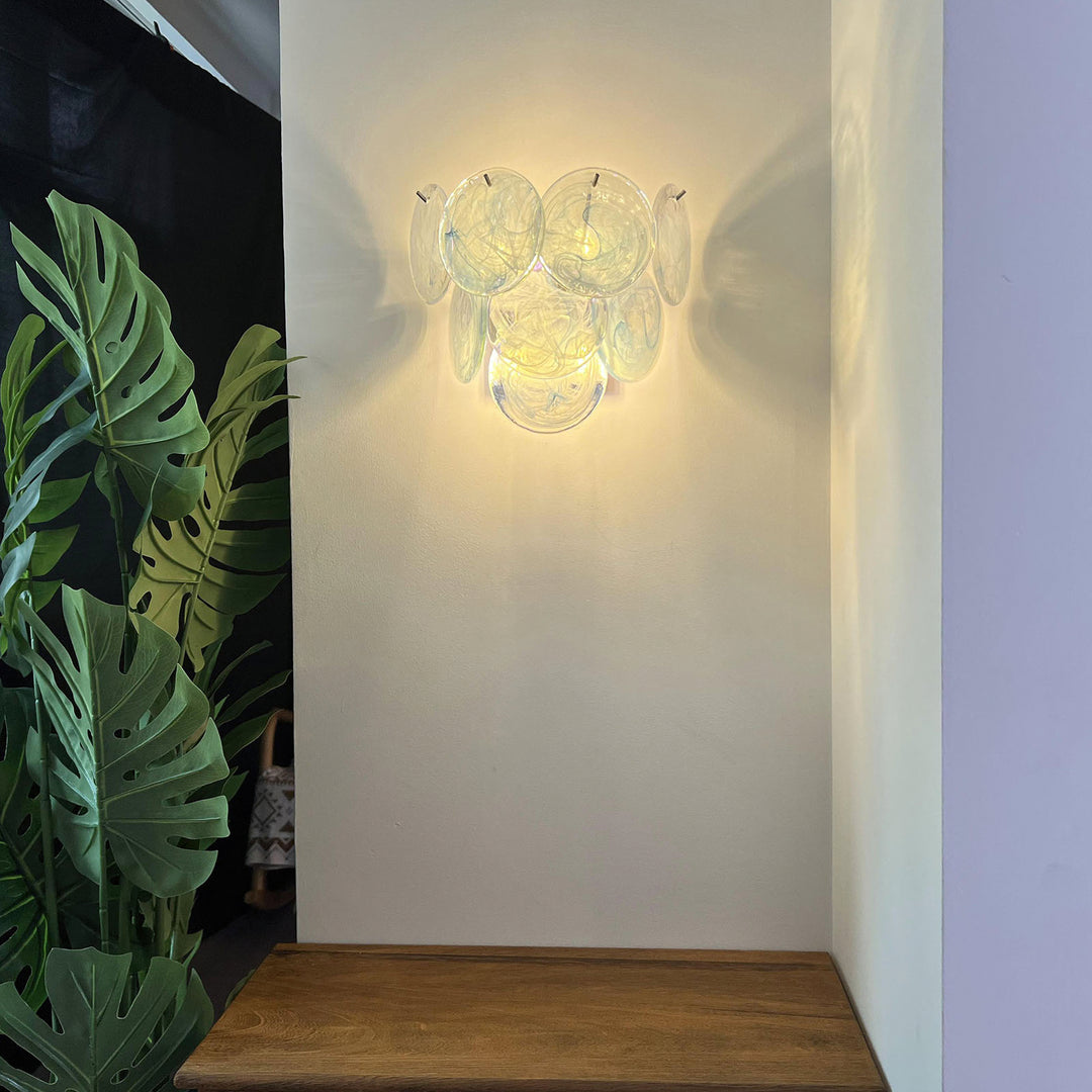 Tiered Murano Glass  Wall Lamp