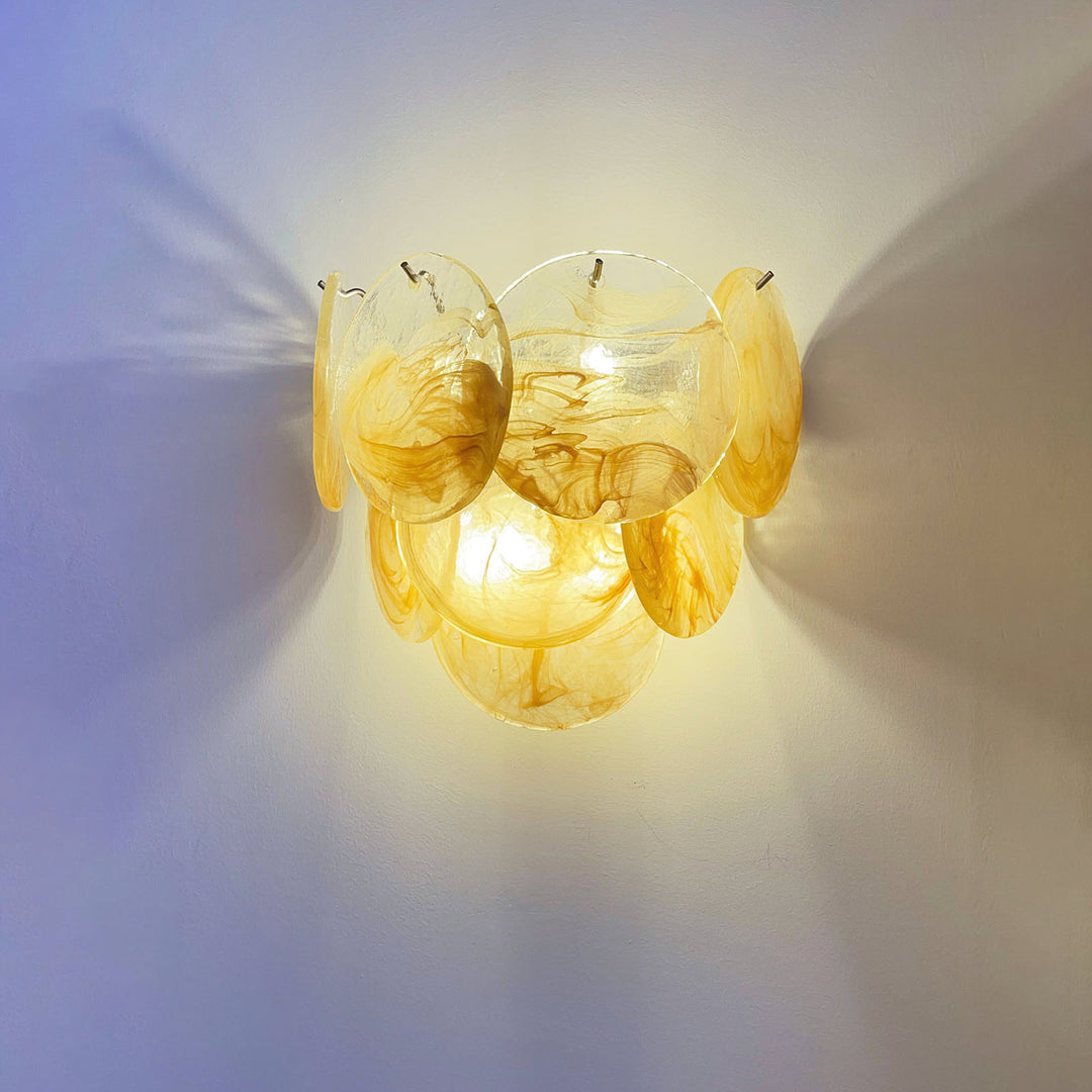 Tiered Murano Glass  Wall Lamp
