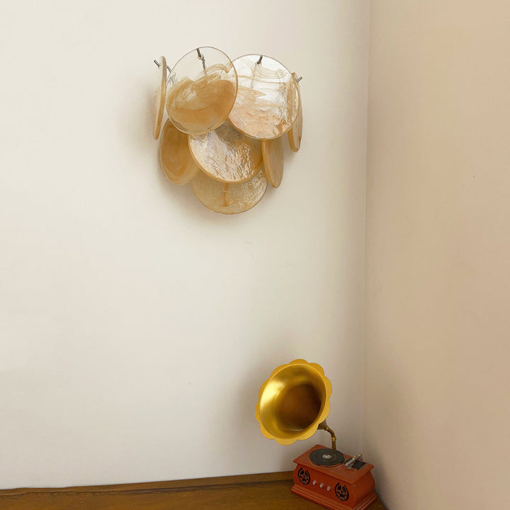 Tiered Murano Glass  Wall Lamp