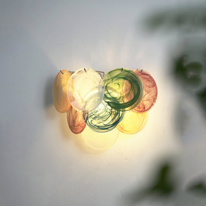 Tiered Murano Glass  Wall Lamp