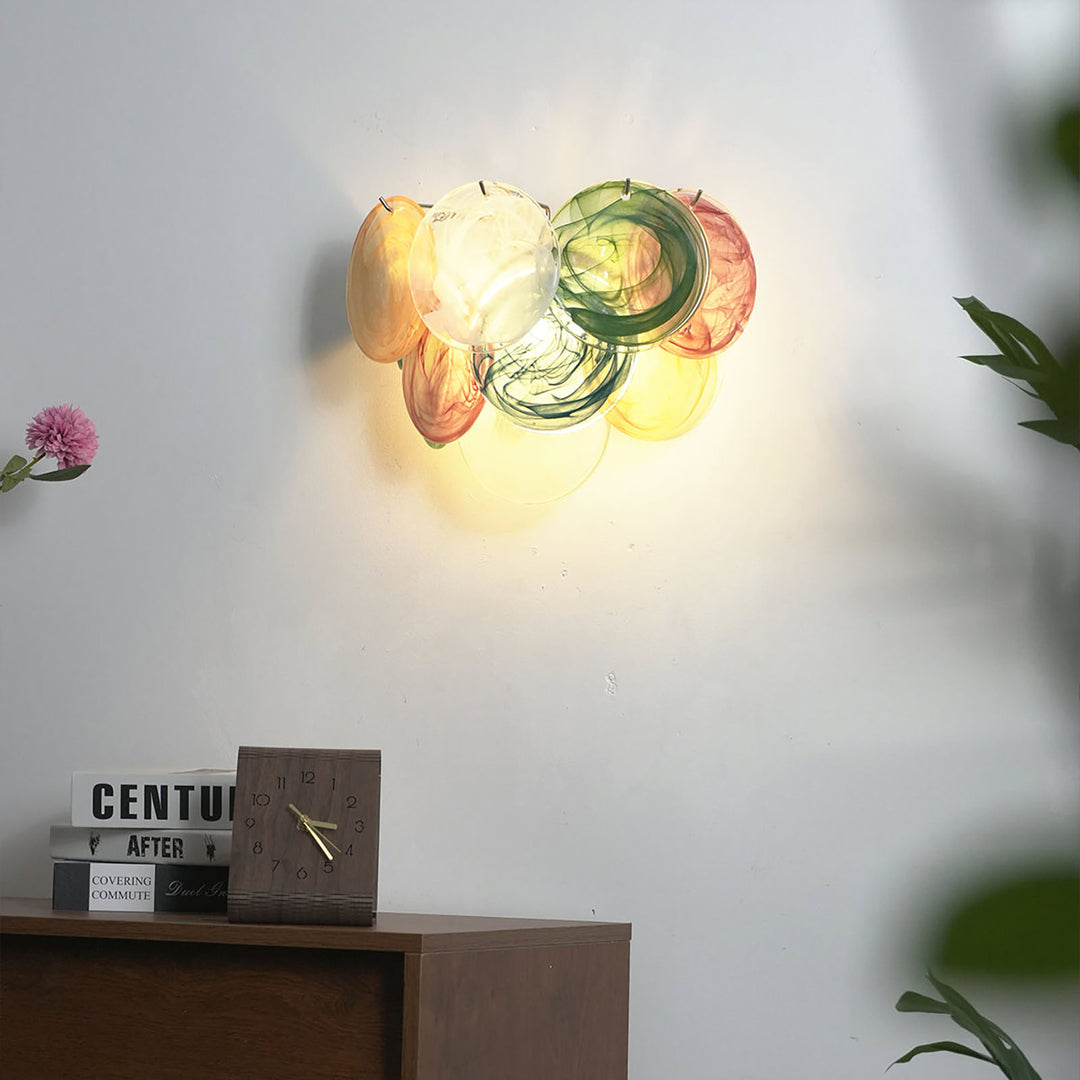 Tiered Murano Glass  Wall Lamp