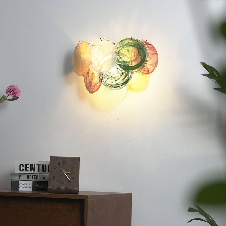 Tiered Murano Glass  Wall Lamp