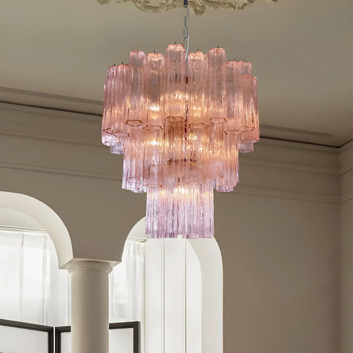 Venetian Murano Glass Tube Chandelier