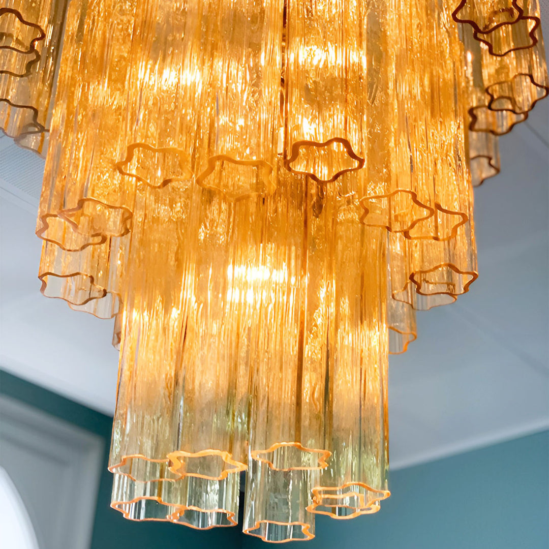Venetian Murano Glass Tube Chandelier