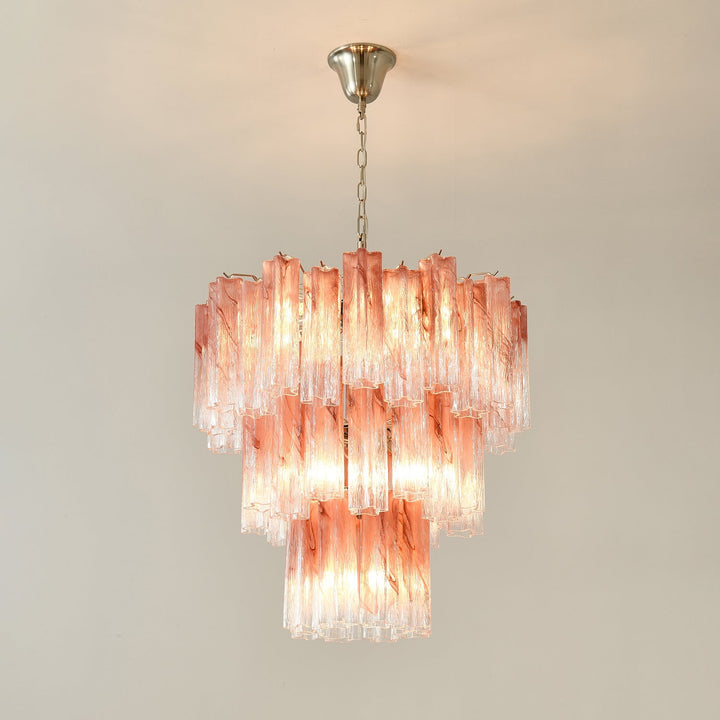 Venetian Murano Glass Tube Chandelier