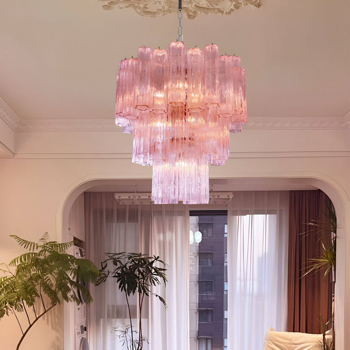 Venetian Murano Glass Tube Chandelier
