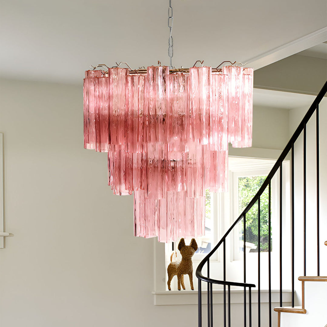 Venetian Murano Glass Tube Chandelier