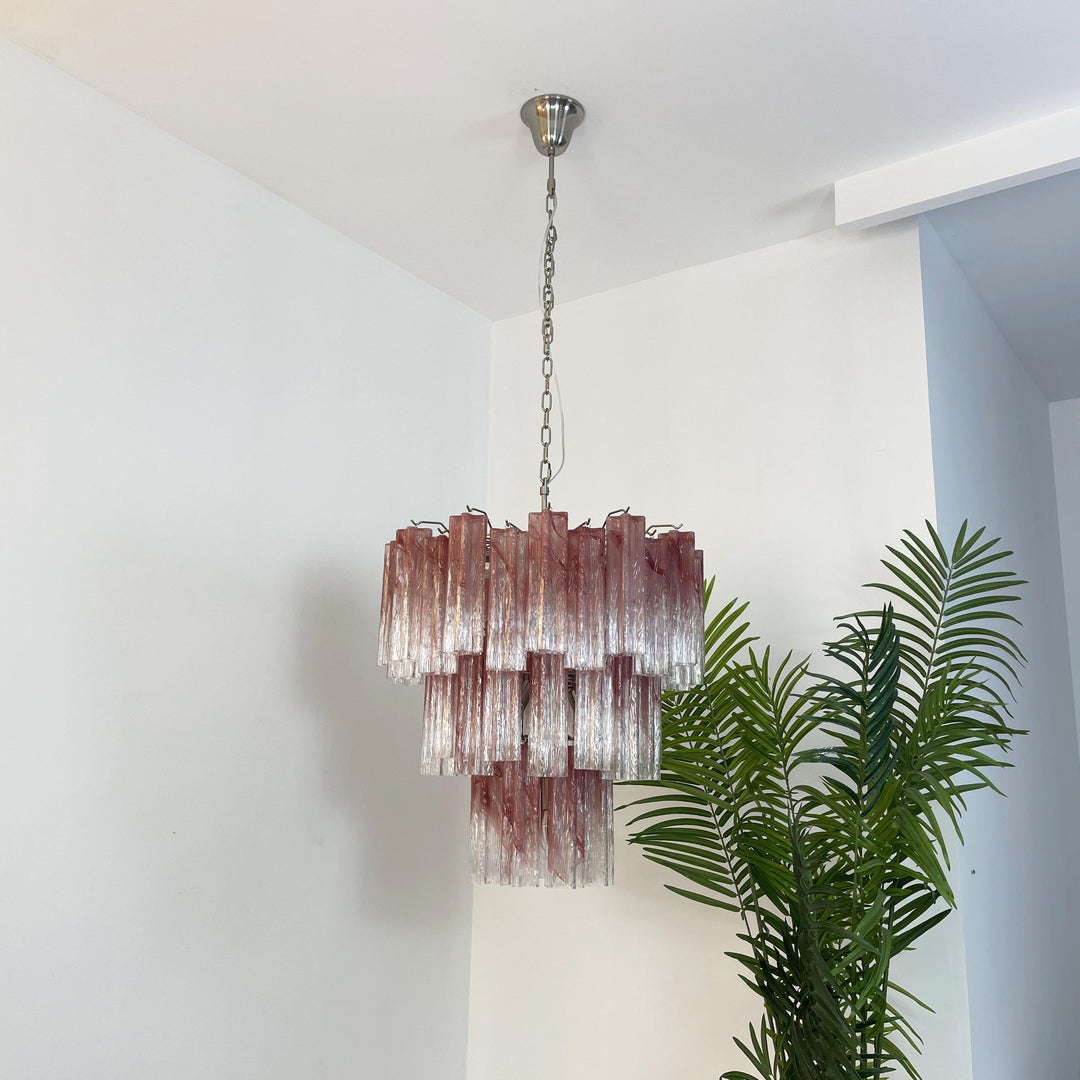 Venetian Murano Glass Tube Chandelier