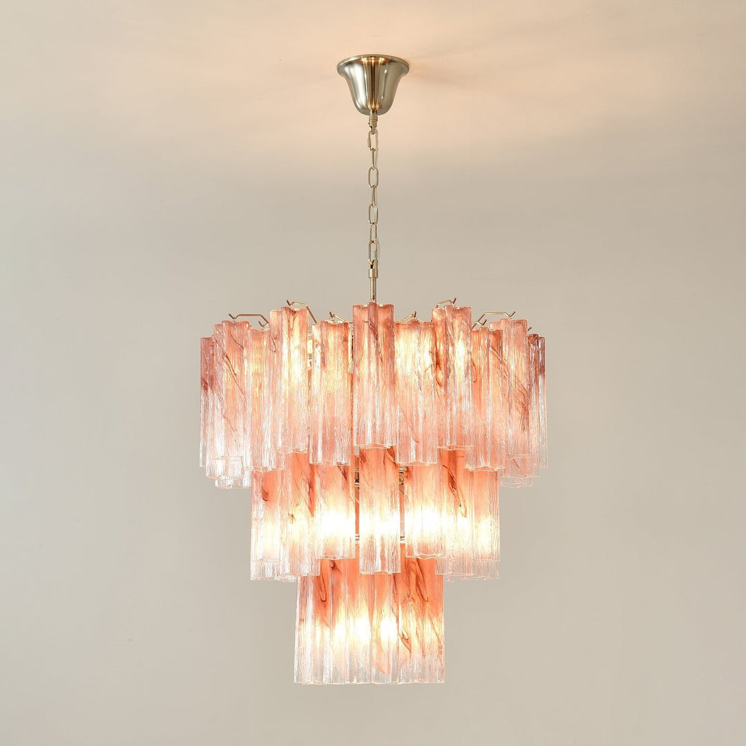 Venetian Murano Glass Tube Chandelier