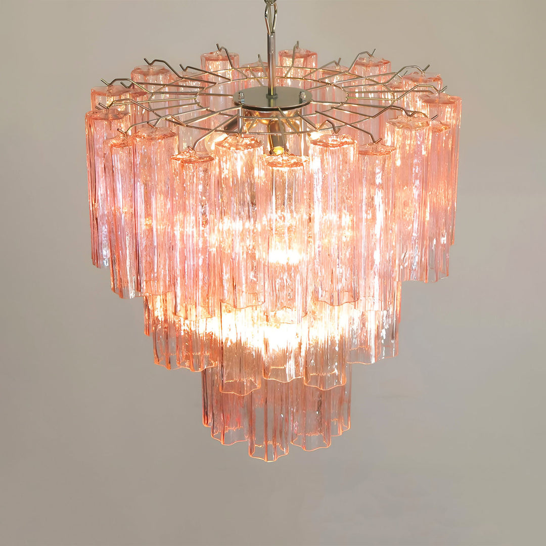 Venetian Murano Glass Tube Chandelier
