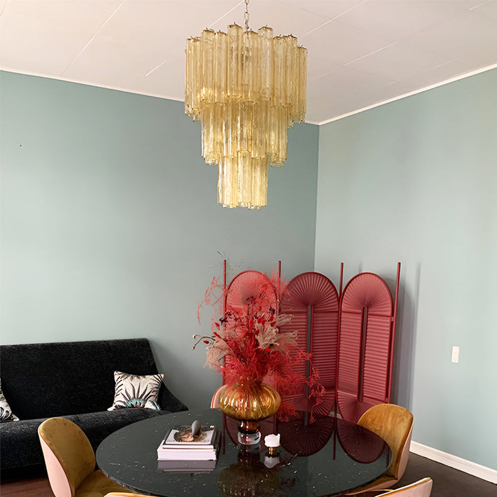 Venetian Murano Glass Tube Chandelier