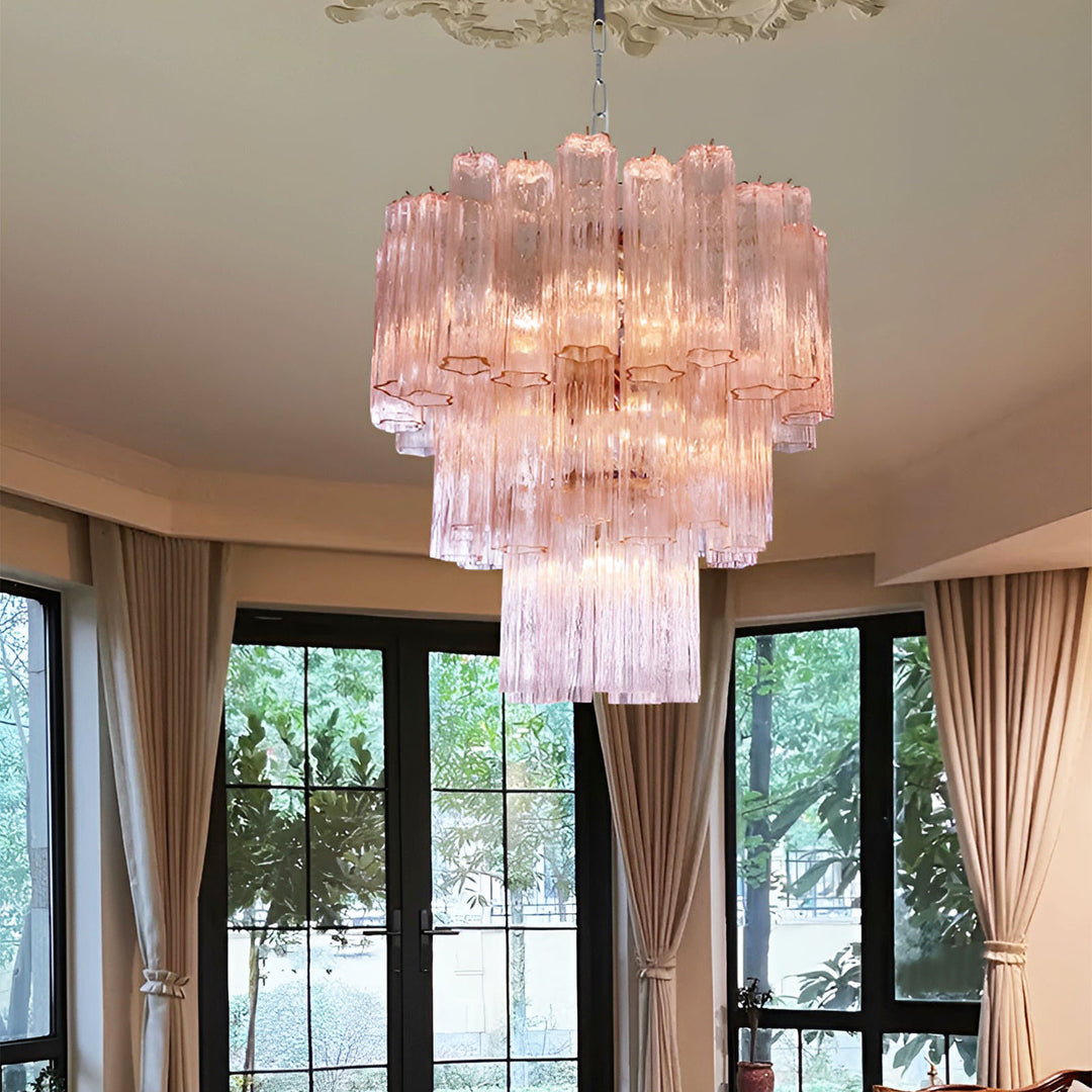 Venetian Murano Glass Tube Chandelier