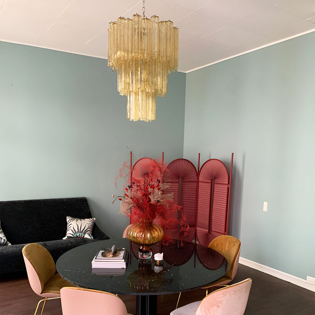 Venetian Murano Glass Tube Chandelier